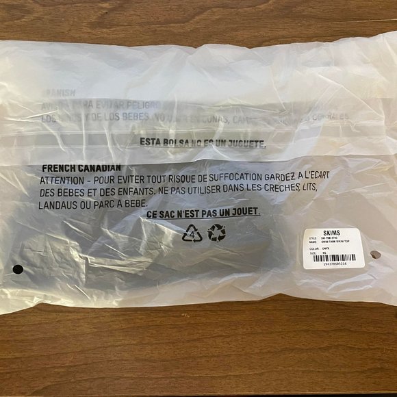 NWT SKIMS Tank Bikini Top XS (Onyx) Black - Picture 3 of 4